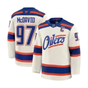 Men's Edmonton Oilers Light Beige Alternate Premium Jersey - Image 3