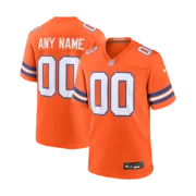 Men’s Denver Broncos Orange Mile High Collection 1977 Throwback Game Jersey