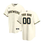 Men's Milwaukee Brewers Cream Home Replica Jersey