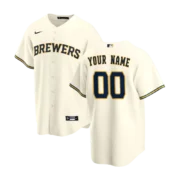 Men's Milwaukee Brewers Cream Home Replica Jersey