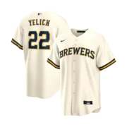 Men's Milwaukee Brewers Cream Home Replica Jersey - Image 3