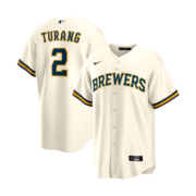 Men's Milwaukee Brewers Cream Home Replica Jersey - Image 5