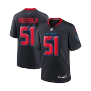 Men’s Houston Texans Navy Alternate Game Jersey - Image 2