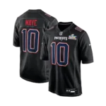 Men's New England Patriots Black Super Bowl LX Patch Carbon Fashion Game Jersey