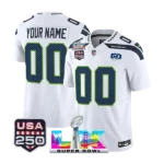 Men’s 2026 Seattle Seahawks Super Bowl LX & USA 250 5Oth White Jersey