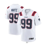 Men’s New England Patriots White Game Jersey - Image 3