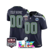Men’s 2026 Seattle Seahawks Super Bowl LX & USA 250 5Oth Navy B Jersey