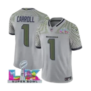 Men’s Seattle Seahawks Super Bowl LX Vapor Limited Jersey WOLF GRAY - Image 3