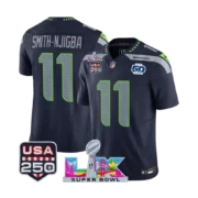 Men’s 2026 Seattle Seahawks Super Bowl LX & USA 250 5Oth Navy B Jersey - Image 2