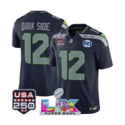 Men’s 2026 Seattle Seahawks Super Bowl LX & USA 250 5Oth Navy B Jersey - Image 4