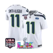 Men’s 2026 Seattle Seahawks Super Bowl LX & USA 250 5Oth White Jersey - Image 2