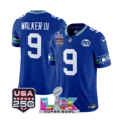 Men’s 2026 Seattle Seahawks Super Bowl LX & USA 250 5Oth Royal Jersey - Image 3