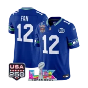 Men’s 2026 Seattle Seahawks Super Bowl LX & USA 250 5Oth Royal Jersey - Image 4