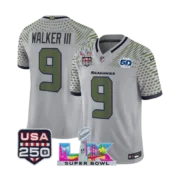 Men’s 2026 Seattle Seahawks Super Bowl LX &USA 250 5Oth RC Gray Jersey - Image 3